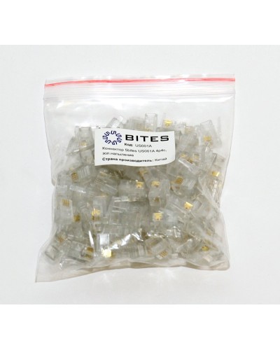 US010A (100шт). Телефонный разъем 4P4C (RJ-11). 5bites в Йошкар-Оле