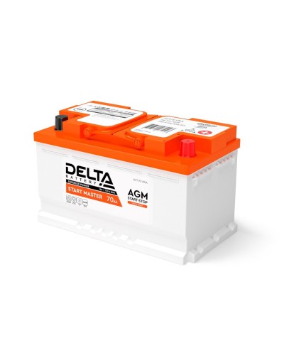 Delta START MASTER AGM 1270 (70 Ah). Аккумулятор автомобильный герметичный свинцово-кислотный. Delta в Йошкар-Оле