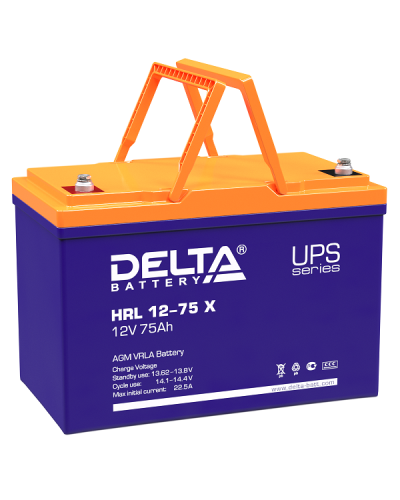 Delta HRL 12-75 X. Аккумулятор герметичный свинцово-кислотный. Delta в Йошкар-Оле