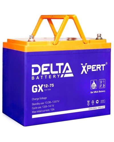 Delta GX 12-75. Аккумулятор герметичный свинцово-кислотный. Delta в Йошкар-Оле