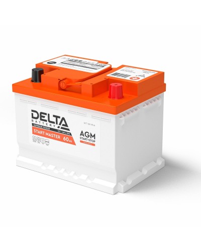 Delta START MASTER AGM 1260 (60 Ah). Аккумулятор автомобильный герметичный свинцово-кислотный. Delta в Йошкар-Оле