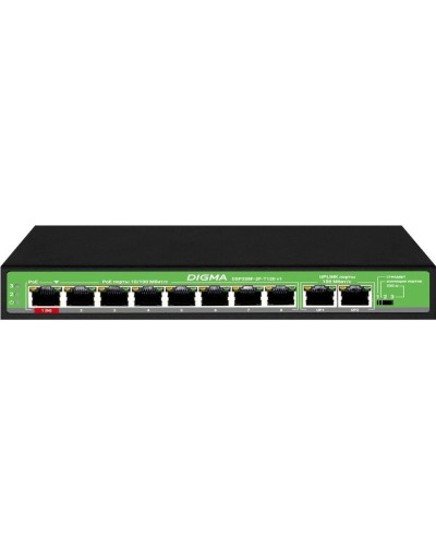 DSP208F-2F-T120 DSP208F-2F-T120 V1 (L2) 10х100Мбит/с 8PoE 8PoE+ 120W. Коммутатор с питанием по PoE. Digma в Йошкар-Оле