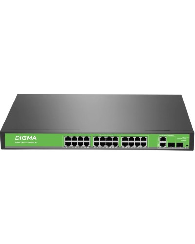 DSP224F-2C-R400 DSP224F-2C-R400 V1 (L2) 24х100Мбит/с 2хКомбо(1000BASE-T/SFP) 24PoE 24PoE+ 400W. Коммутатор с питанием по PoE. Digma в Йошкар-Оле
