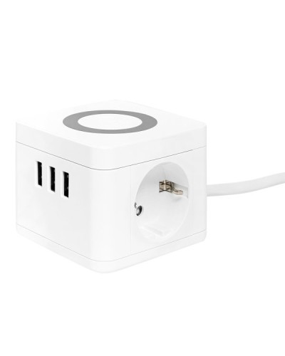 Удлинитель Куб 2 гнезда 3USB 2,4А+зарядное устройство 1,3 метра 1мм2. Удлинитель Куб. EKF в Йошкар-Оле