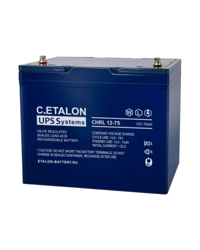 C.ETALON CHRL 12-75. Аккумулятор герметичный свинцово-кислотный. ETALON в Йошкар-Оле