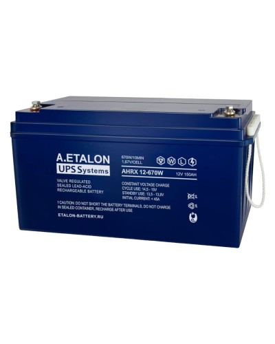 A.ETALON AHRX 12-670W (150). Аккумулятор герметичный свинцово-кислотный. ETALON в Йошкар-Оле