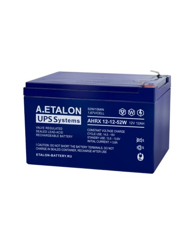 A.ETALON AHRX 12-12-52W. Аккумулятор герметичный свинцово-кислотный. ETALON в Йошкар-Оле