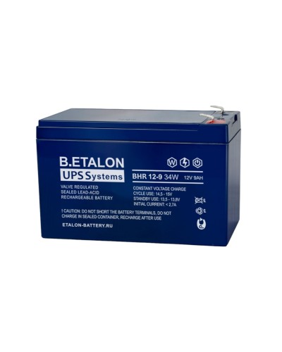 B.ETALON BHR 12-9 34W. Аккумулятор герметичный свинцово-кислотный. ETALON в Йошкар-Оле