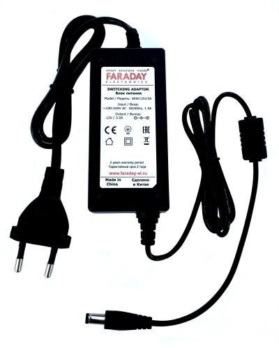 36W/12V/3A. Импульсный блок питания в пластиковом корпусе. FARADAY в Йошкар-Оле
