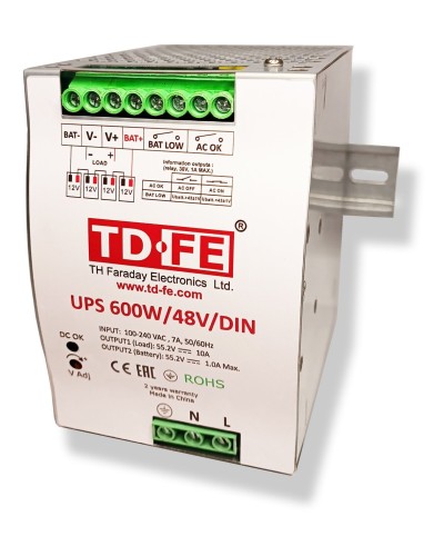 UPS 600W/48V/DIN. Источник вторичного электропитания резервированный. FARADAY в Йошкар-Оле