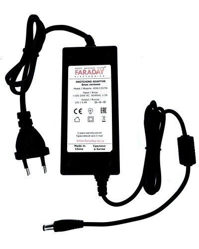 60W/12V/5A. Импульсный блок питания в пластиковом корпусе. FARADAY в Йошкар-Оле