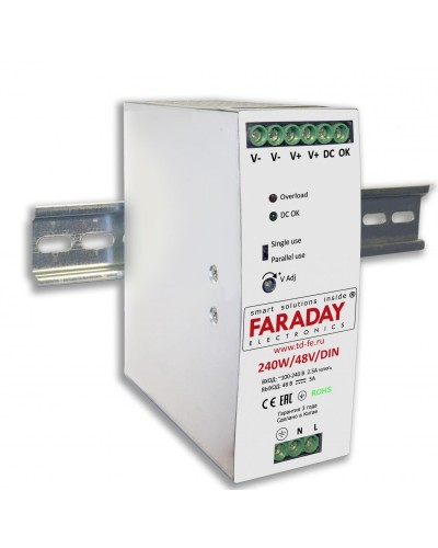 240W/48V/DIN. Блок питания. FARADAY в Йошкар-Оле