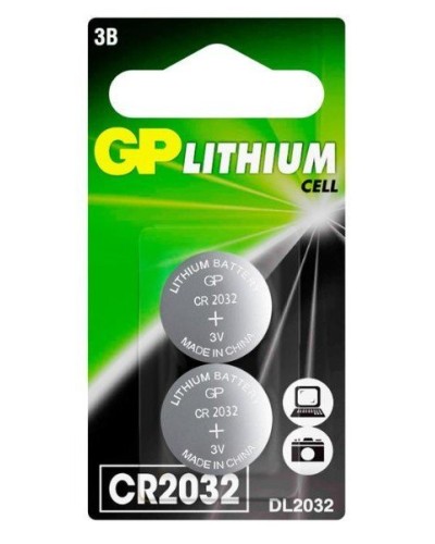 GP Lithium CR2032 (GP CR2032-2CRU2), упак. 2 шт. БЛИСТЕР. Литиевые дисковые батарейки. GP Batteries в Йошкар-Оле