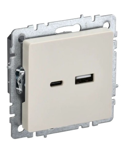 Розетка USB A+C 18Вт РЮ11-1-БрКр бежевый BRITE (BR-U22-018-K10). Розетка USB. IEK в Йошкар-Оле
