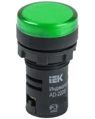 Лампа AD22DS (LED) матрица D22мм зеленый 12В AC/DC (BLS10-ADDS-012-K06). Светосигнальный индикатор. IEK в Йошкар-Оле