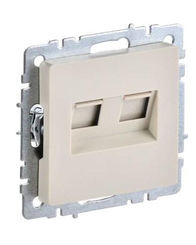 Розетка RJ45 РК10-2-БрКр кат.5E, бежевый BRITE (BR-K20-1-K10). Розетка компьютерная двойная. IEK в Йошкар-Оле