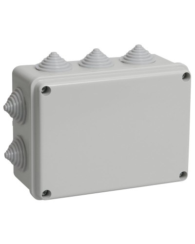 Коробка распаячная КМ41241 150х110х70 открытой проводки IP44 10 гермовводов серая (UKO10-150-110-070-K41-44). Коробка распаячная безгалогенная (HF). IEK в Йошкар-Оле