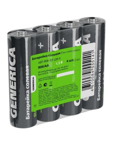 Батарейка солевая R06/AA GENERICA (4 шт) (ABT-R06-ST-L04-G). Батарейка солевая. IEK в Йошкар-Оле