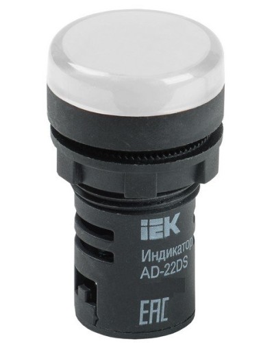 Лампа AD22DS (LED) матрица D22 мм 24В AC/DC белый (BLS10-ADDS-024-K01). Светосигнальный индикатор. IEK в Йошкар-Оле
