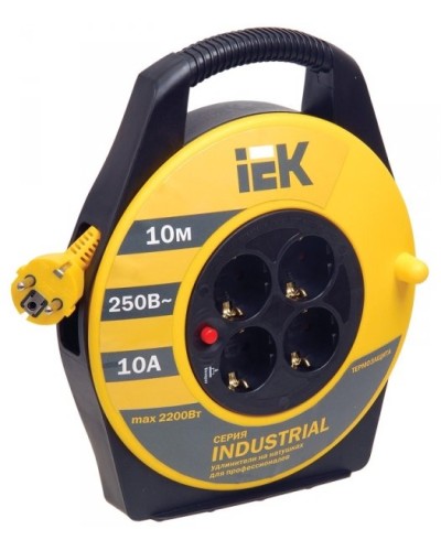 УК10 4 места, 10м (WKP14-10-04-10). Удлинитель на катушке Industrial. IEK в Йошкар-Оле