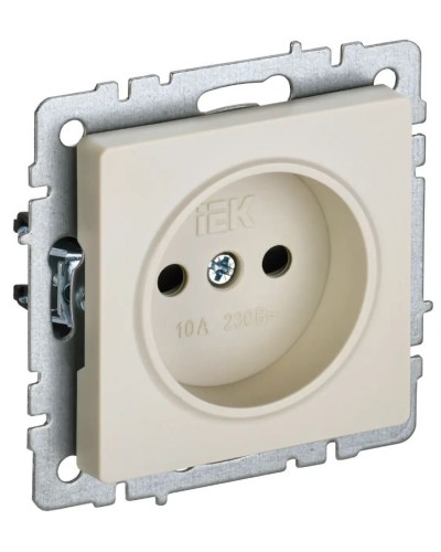 Розетка без з/к РСш10-2-БрКр бежевый BRITE (BR-R13-10-K10). Розетка без заземления с защитными шторками. IEK в Йошкар-Оле