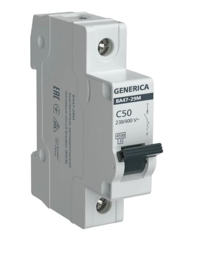 GENERICA ВА47-29М 1P C 50А 4,5кА (MVA21-1-050-C-G). Автоматический выключатель. IEK в Йошкар-Оле