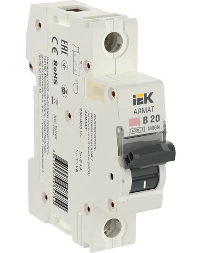 M06N 1P B 20А 6кА ARMAT (AR-M06N-1-B020). Автоматический выключатель. IEK в Йошкар-Оле