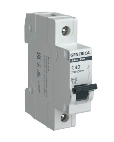 GENERICA ВА47-29М 1P C 40А 4,5кА (MVA21-1-040-C-G). Автоматический выключатель. IEK в Йошкар-Оле