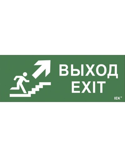 Самоклеящаяся этикетка Выход/лестница вверх/фигура (LPC10-1-24-09-VLVVF). Самоклеящаяся этикетка 240х90 мм. IEK в Йошкар-Оле