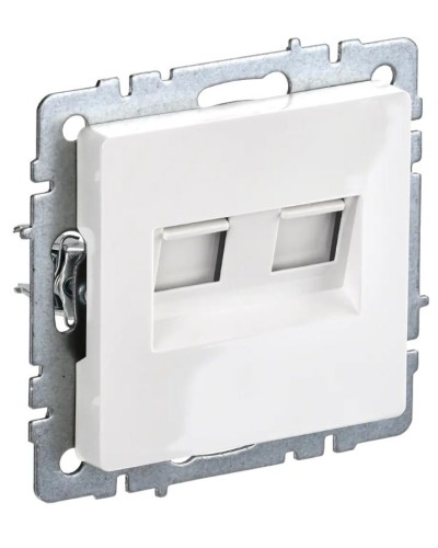 Розетка RJ45 РК10-2-БрБ кат.5E, белая BRITE (BR-K20-1-K01). Розетка компьютерная двойная. IEK в Йошкар-Оле