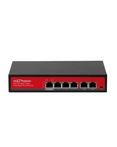 PND-04P-2M-BT1 (65W). Коммутатор неуправляемый 6-портовый с функцией PoE. Polyvision в Йошкар-Оле