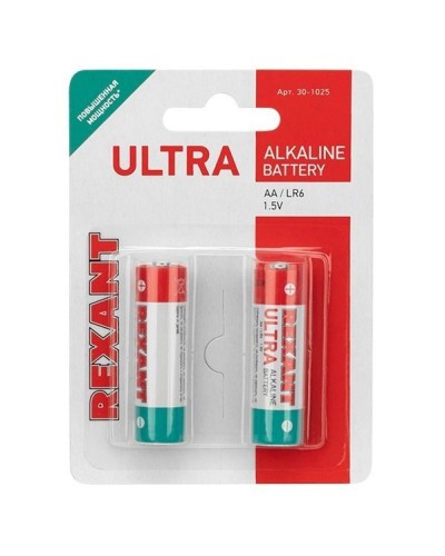 Ультра алкалиновая батарейка AA/LR6 1,5 V 2 шт. блистер REXANT (30-1025). Элемент питания. Rexant в Йошкар-Оле
