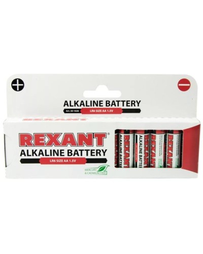 Алкалиновая батарейка AA/LR6 1,5 V 12 шт. REXANT (30-1026). Элемент питания. Rexant в Йошкар-Оле