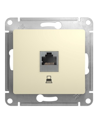 Glossa розетка RJ45 1-местная, кат. 5Е, скрытой установки, механизм, бежевый (GSL000281K). Розетка компьютерная. Systeme Electric в Йошкар-Оле