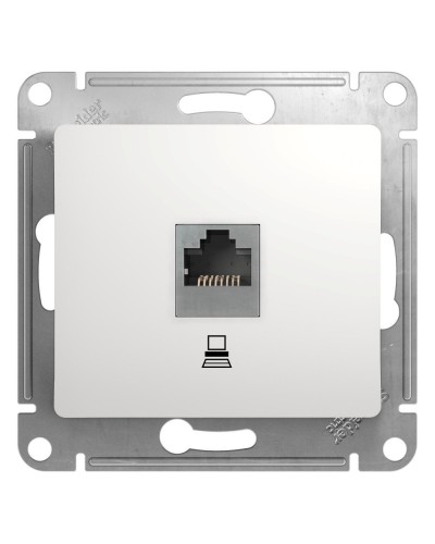 Glossa розетка RJ45 1-местная, кат. 5Е, скрытой установки, механизм, белый (GSL000181K). Розетка компьютерная. Systeme Electric в Йошкар-Оле