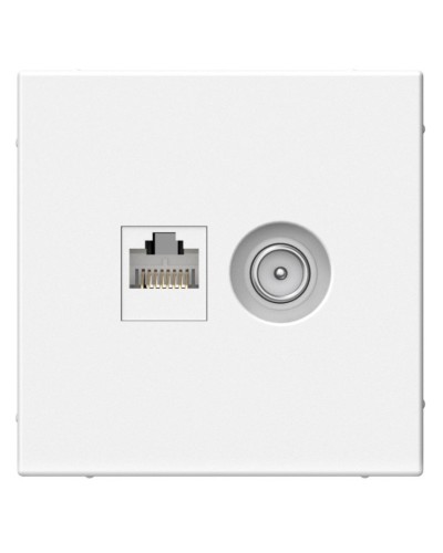 ArtGallery розетка двойная RJ45+TV, кат. 5Е, скрытой установки, механизм, белый (GAL000189). Розетка компьютерная + TV. Systeme Electric в Йошкар-Оле