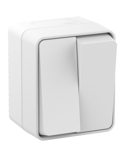 AtlasDesign PROFI54 выключатель 2-клавишный, открытой установки, белый (ATN540151). Выключатель. Systeme Electric в Йошкар-Оле