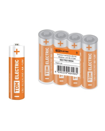 LR6 AA Alkaline 1,5V SR-4 TDM (SQ1702-0034). Элемент питания. TDM ЕLECTRIC в Йошкар-Оле
