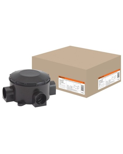 Распаячная коробка ОП D80х35мм, IP42, 3-х рожковая, черная TDM (SQ1401-4044). Распаячная коробка ОП. TDM ЕLECTRIC в Йошкар-Оле