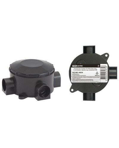 Распаячная коробка ОП D80х35мм, IP42, 3-х рожковая, черная TDM (SQ1401-4054). Распаячная коробка ОП. TDM ЕLECTRIC в Йошкар-Оле