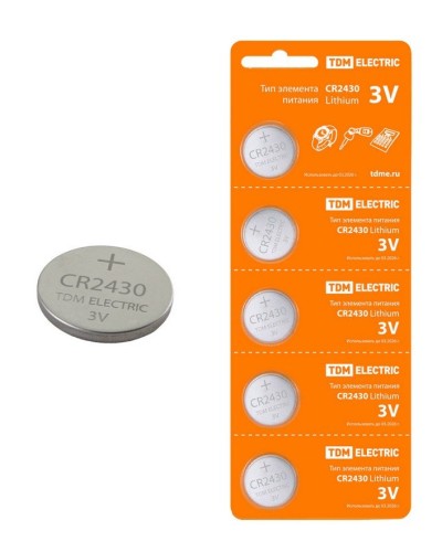 CR2430 Lithium 3V BP-5 TDM (SQ1702-0030). Элемент питания. TDM ЕLECTRIC в Йошкар-Оле