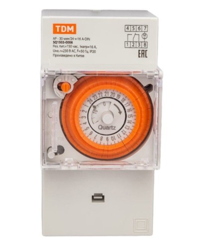 АР-30мин/24ч-16А-DIN (3 модуля) TDM (SQ1503-0006). Аналоговое суточное реле. TDM ЕLECTRIC в Йошкар-Оле