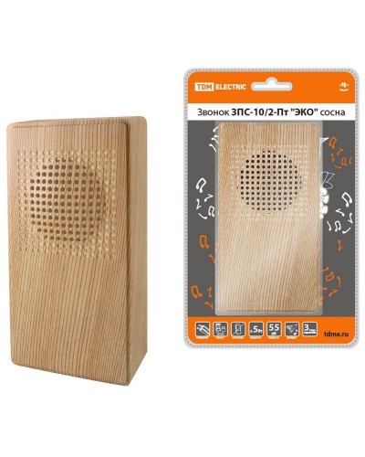 ЗПС-10/2-Пт ЭКО сосна, птичка, без кнопки, AC 230V (SQ1901-0026). Звонок проводной. TDM ЕLECTRIC в Йошкар-Оле