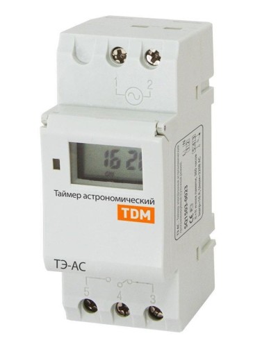 ТЭ-АС-1мин/24ч-8on/off-16А-DIN (астрономический) TDM (SQ1503-0023). Таймер электронный. TDM ЕLECTRIC в Йошкар-Оле