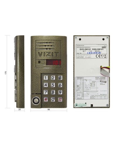 БВД-SM101TCPL. Вызывная панель цветная. VIZIT в Йошкар-Оле