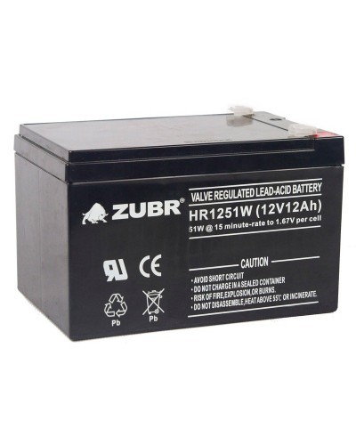 ZUBR HR 1251W (12V, 12Ah). Аккумулятор герметичный свинцово-кислотный. ZUBR в Йошкар-Оле