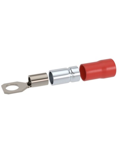 Наконечник НКИ 0,25-1,5 М6 (D6,4мм) с отверстием под винт (100 шт) (2A6P-DS-PVC). Наконечник с отверстием под винт и изолированным фланцем ПВХ, двойная гильза. ДКС в Йошкар-Оле