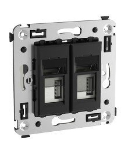 Розетка USB в стену Avanti черный квадрат (4402543). Розетка USB. ДКС в Йошкар-Оле