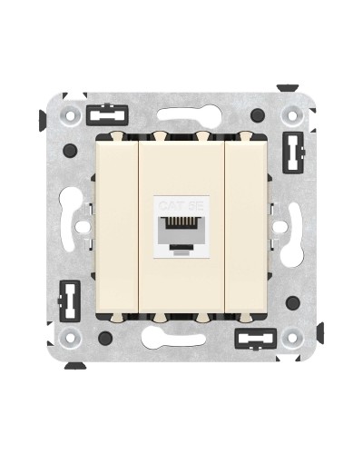 Розетка RJ-45 в стену, кат.5E, Avanti, одинарная, ванильная дымка (4405663). Розетка компьютерная. ДКС в Йошкар-Оле