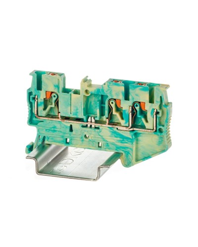 Клемма заземления, 3 точки подключения, 2.5 кв.мм (VPR-2.5-TWIN-PE-YG). Клемма заземления, зажим push-in. ДКС в Йошкар-Оле